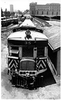 railcar SAR brill No. 35 + others in railcar depot,Adelaide Station